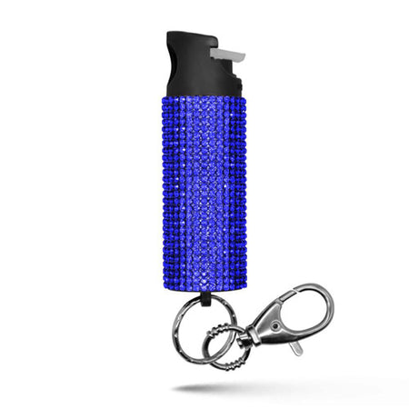 Guard Dog Security Bling It On OC Pepper Spray Rhinestone Keychain Blue