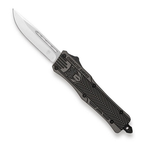 CobraTec CTK-1 Medium Dual Action OTF Drop Knife Tungsten Graphite Black