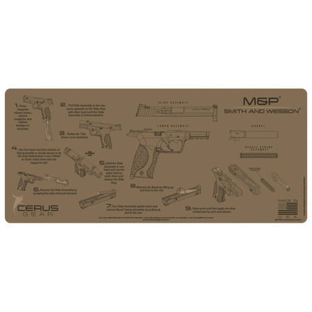 Smith & Wesson M&P Coyote Tan Instructional Cleaning Mat 12x27