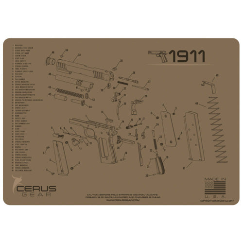 1911 Schematic ProMat 12x17 Coyote Tan