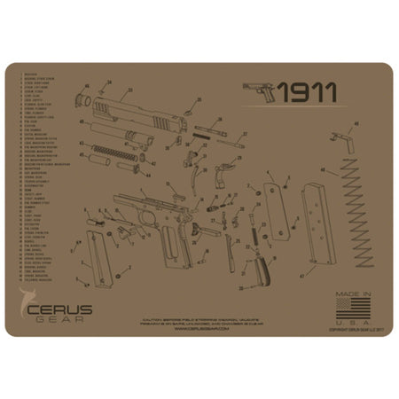 1911 Schematic ProMat 12x17 Coyote Tan