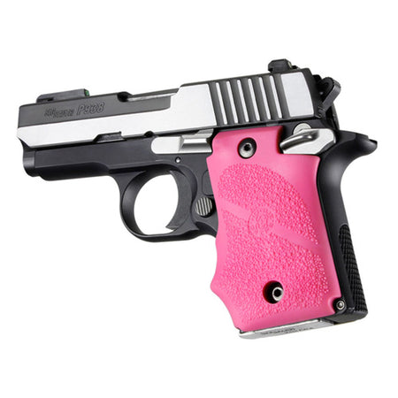 Hogue SIG P938 Pink Rubber Wraparound Grip Ambidextrous with Finger Grooves