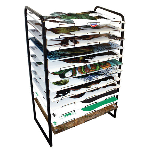 Large Empty 12-Shelf Shooting Target Display Rack for 23-Inch x 35-Inch Targets