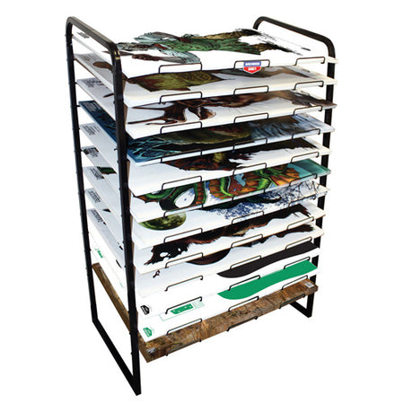 Large Empty 12-Shelf Shooting Target Display Rack for 23-Inch x 35-Inch Targets