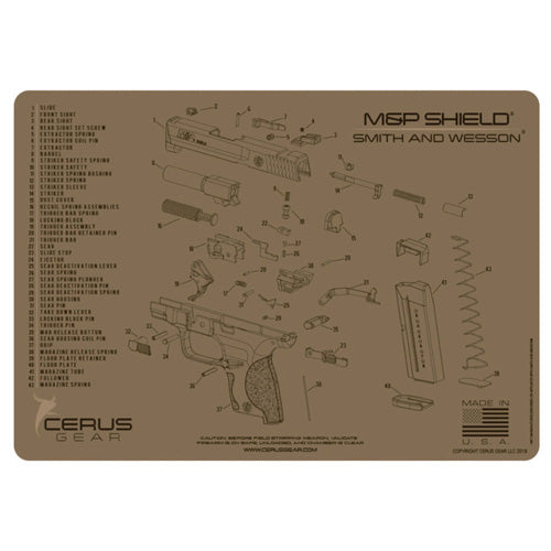 M&P Shield Schematic ProMat 12x17 Coyote Tan
