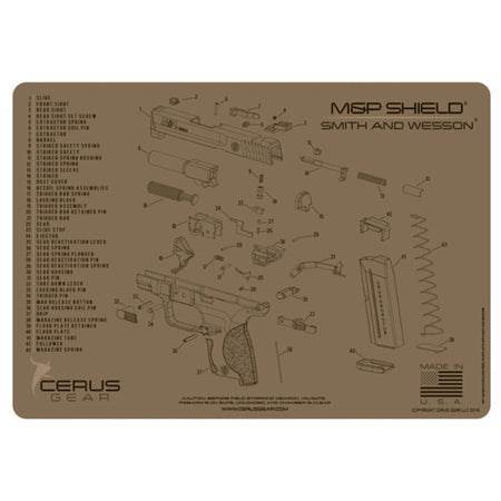 M&P Shield Schematic ProMat 12x17 Coyote Tan