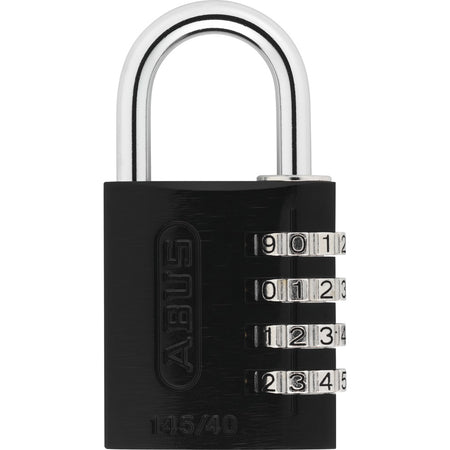 ABUS 145 Series Black Anodized Aluminum 4-Dial Combo Padlock