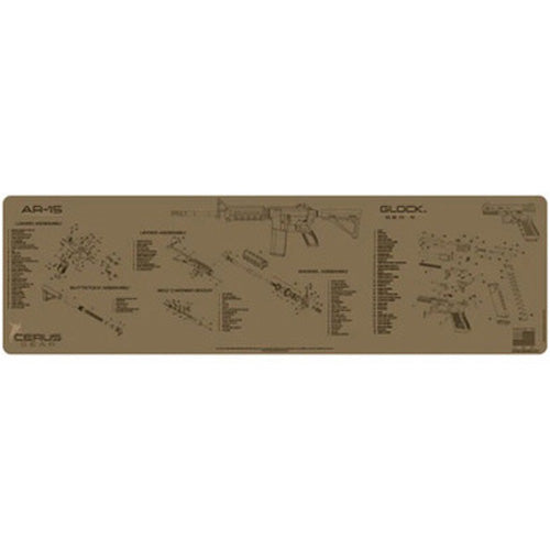 AR-15 Glock Combo Schematic Armorer Mat XXL Coyote Tan