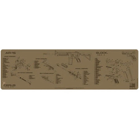 AR-15 Glock Combo Schematic Armorer Mat XXL Coyote Tan