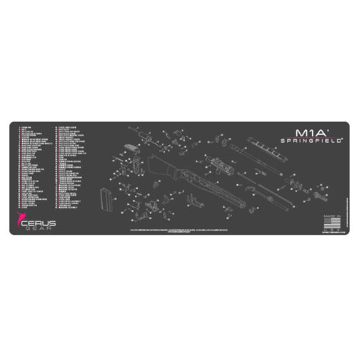Springfield M1A Schematic Pink Gun Cleaning Mat Padded 12x36