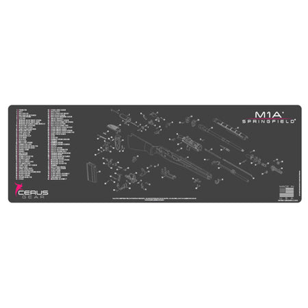 Springfield M1A Schematic Pink Gun Cleaning Mat Padded 12x36
