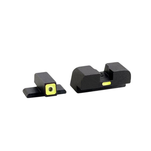 AmeriGlo XD Cap Sight Set - Green Outline Front, 155" Notch, Green Cap Rear for XD Models