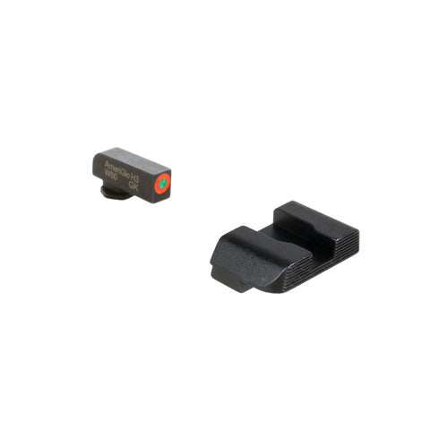 Ameriglo Glock Gen 5 Protector Green Tritium Front Orange Outline Serrated Rear Sights