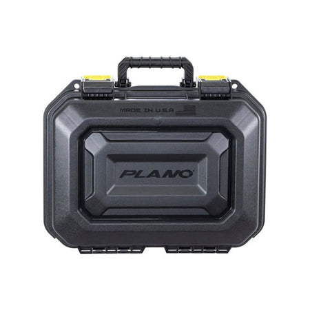 Plano All Weather 2 Two Pistol Case, 14"x10"x5", Pluck-to-Fit Foam, Black and Yellow PLA118LG