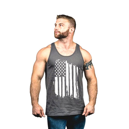 America Jersey Muscle Tank Shirt Asphalt Size Small
