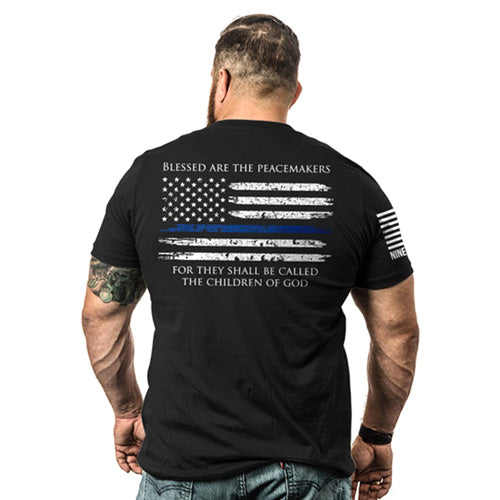 Nine Line Thin Blue Line Cotton T-Shirt Black S