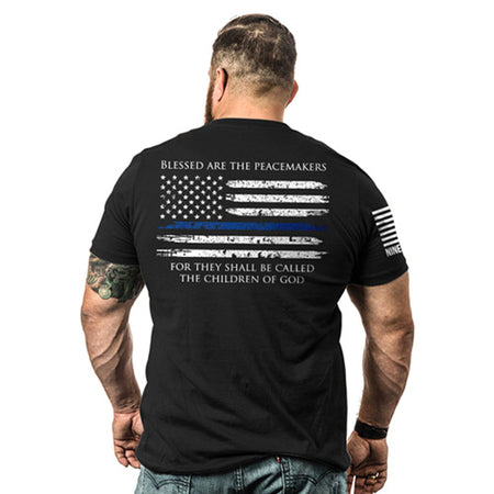 Nine Line Thin Blue Line Cotton T-Shirt Black S
