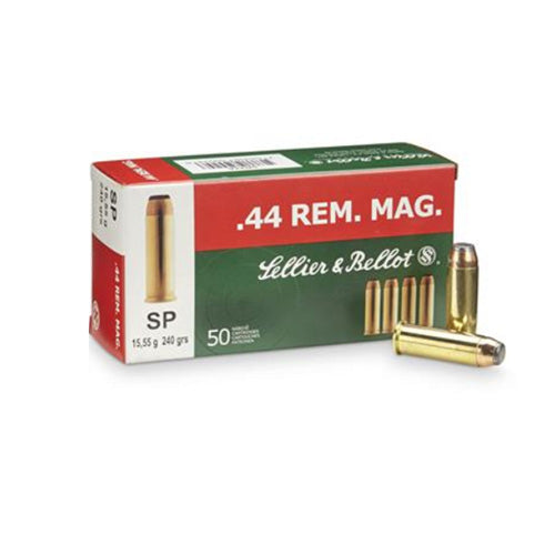 Sellier and Bellot .44 Magnum  240 grain Semi Jacketed Soft Point ammunition