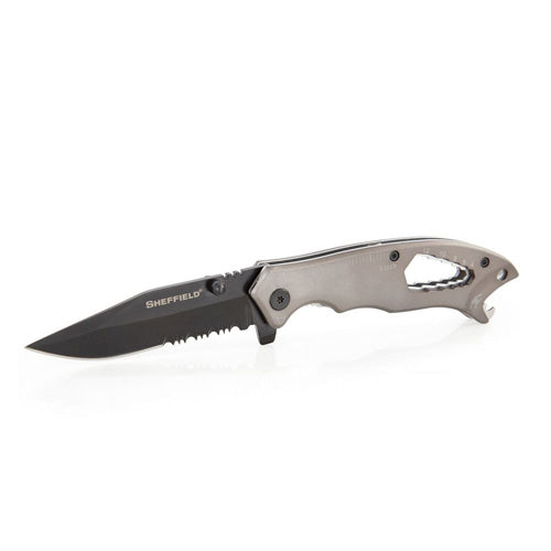 Sheffield Alloy Series Mechan 3in Drop Point Folding Knife 9-in-1 Multi-Function