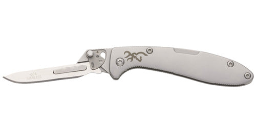 Browning Primal Scalpel Knife Stainless Handle with 20 Replaceable Blades Included