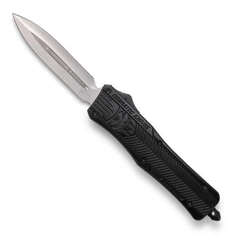 CobraTec CTK-1 OTF Knife Medium Black Dagger Plain Edge
