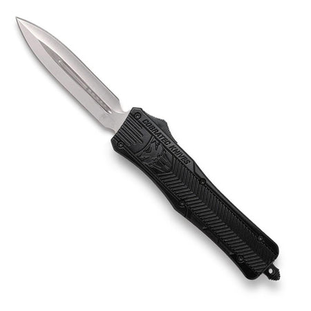 CobraTec CTK-1 OTF Knife Medium Black Dagger Plain Edge