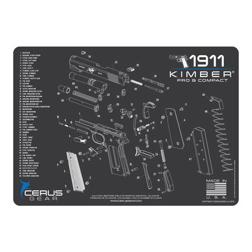 Kimber Comp and Pro Schematic ProMat 12x17 Gray