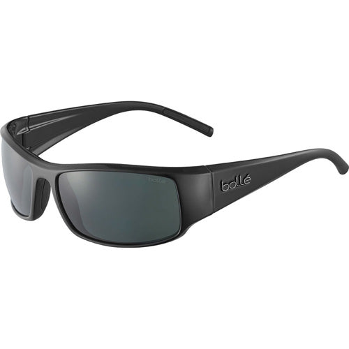 Bolle King Sunglasses Black Shiny Frame TNS Grey Polycarbonate Lens