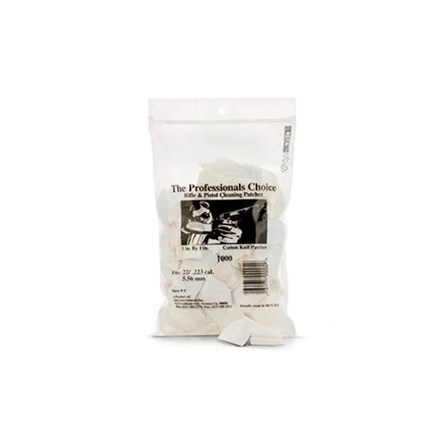 1000-Pack 1x1 Cotton Knit Square Patches for .22 .223 5.56 Rifles