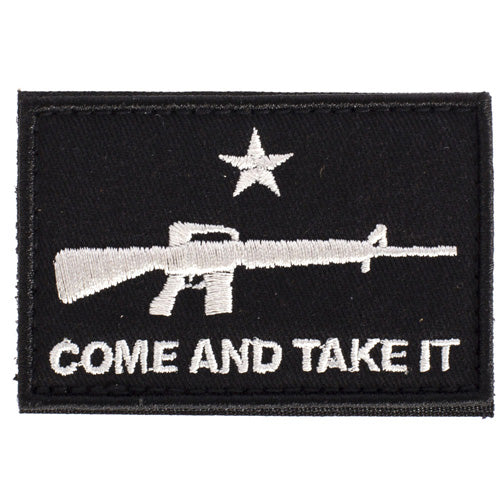 Morale Flag Patch Come and Take It AR Black Velcro
