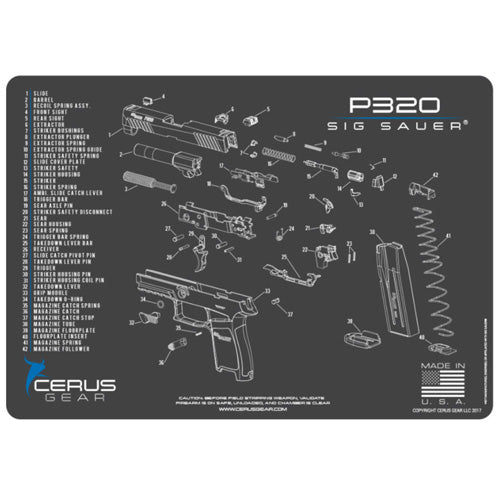 Sig P320 Schematic ProMat Gray/Blue 12x17