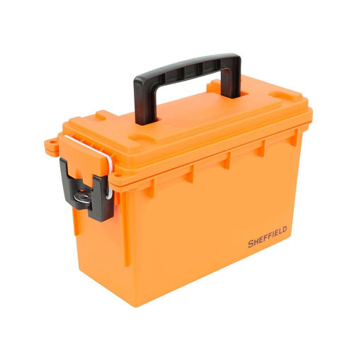 Sheffield Safety Orange Hard Field Box with Compression Lid, Made in USA