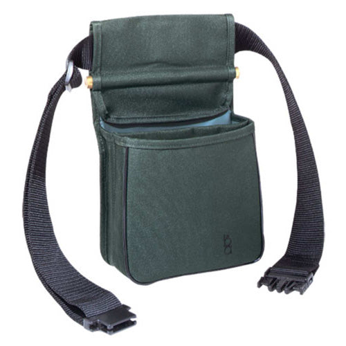 Shell Pouch Divided Twin Compartment Green with Belt