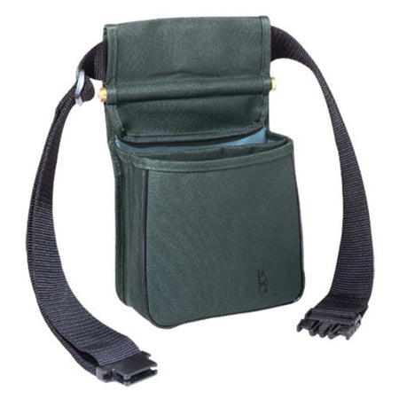 Shell Pouch Divided Twin Compartment Green with Belt