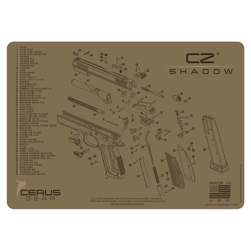 CZ Shadow 2 Schematic Cleaning Mat Coyote 12x17 Inch