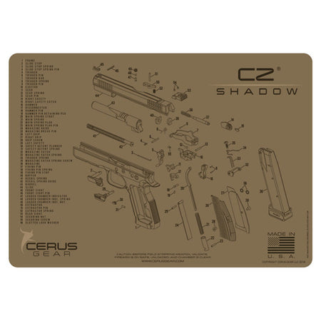 CZ Shadow 2 Schematic Cleaning Mat Coyote 12x17 Inch