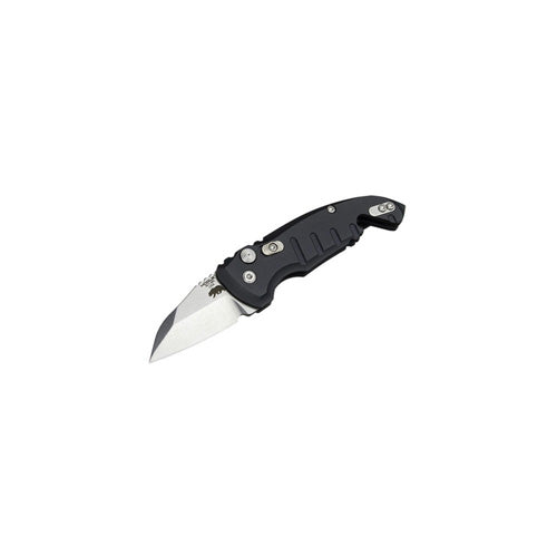 Microtech A01-Microswitch 1.95in Wharncliffe CPM154 Blade Tumbled Black Aluminum Knife