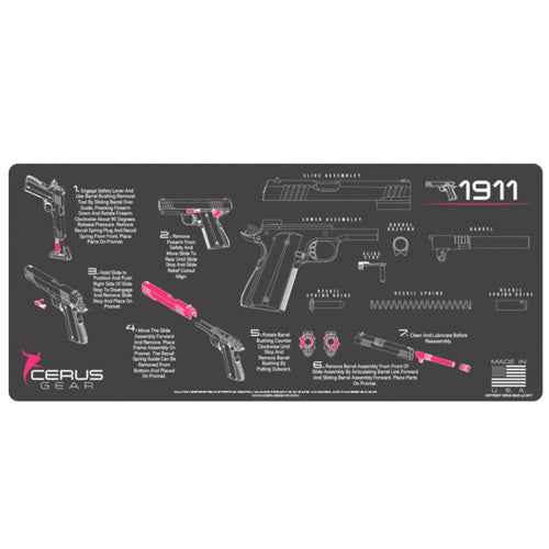 1911 Armorer Instructional Cleaning Mat - Gray/Pink
