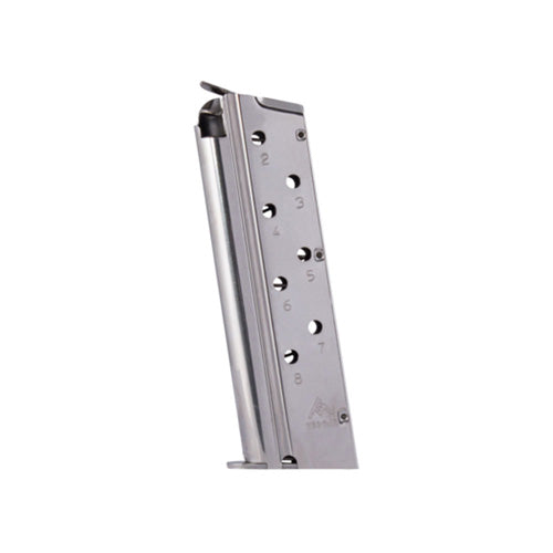 Mec-Gar 1911 .40 S&W Pistol Magazine, 8 Rounds, Nickel Finish Steel, Government Model