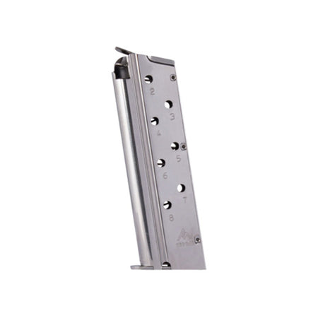 Mec-Gar 1911 .40 S&W Pistol Magazine, 8 Rounds, Nickel Finish Steel, Government Model
