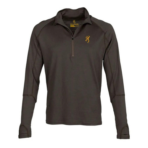 100% Merino Wool 1/4 Zip Base Layer Shirt Major Brown XL