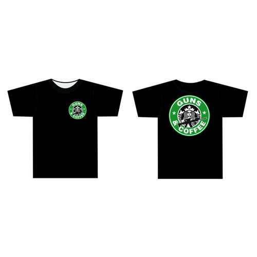 Guns and Coffee Short Sleeve T-Shirt Black S