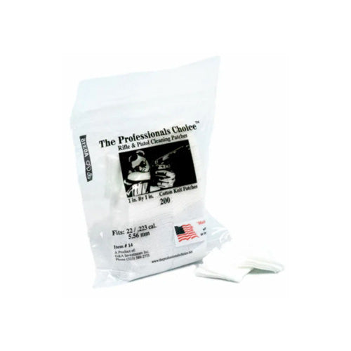 Cotton Knit Square Firearm Cleaning Patches .22/.223/5.56mm, 1"x1", 200 Qty