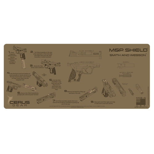 M&P Shield Field Strip Instructional Mat - Coyote Tan