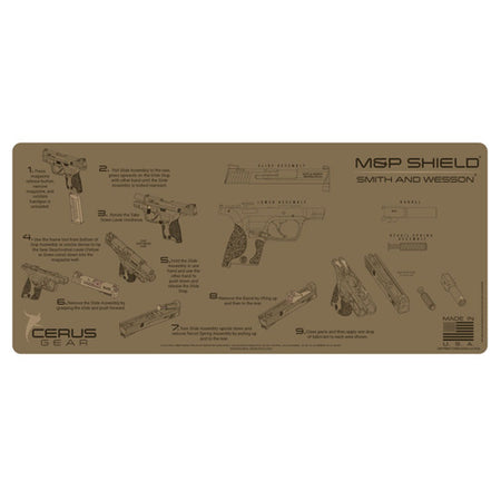 M&P Shield Field Strip Instructional Mat - Coyote Tan