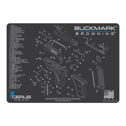 Browning Buck Mark Schematic ProMat 12x17 Charcoal Gray