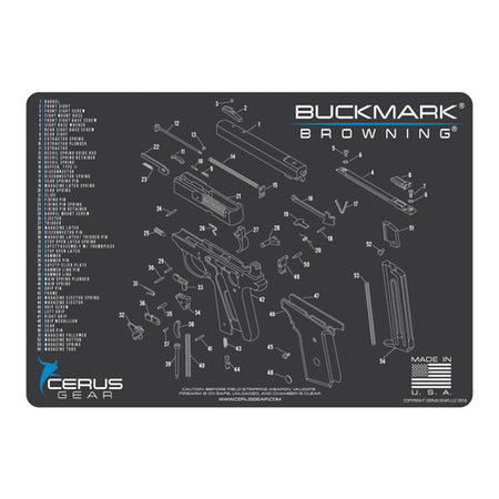 Browning Buck Mark Schematic ProMat 12x17 Charcoal Gray