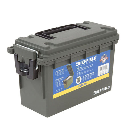 Sheffield OD Green Lockable Field Box with Compression Lid, Made in USA