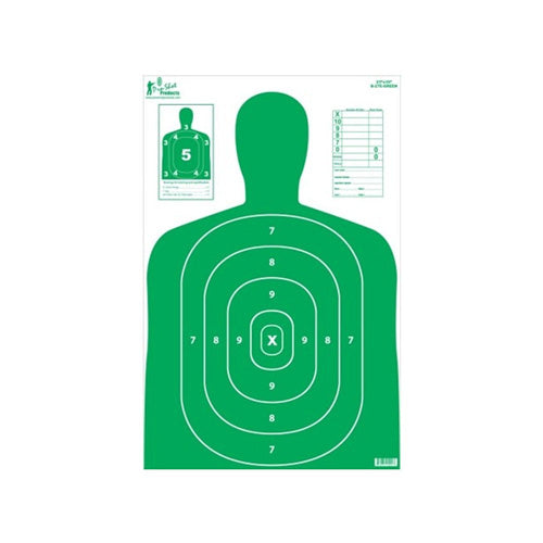 B27-E Economy Green Silhouette Paper Target 23x35 5 Count