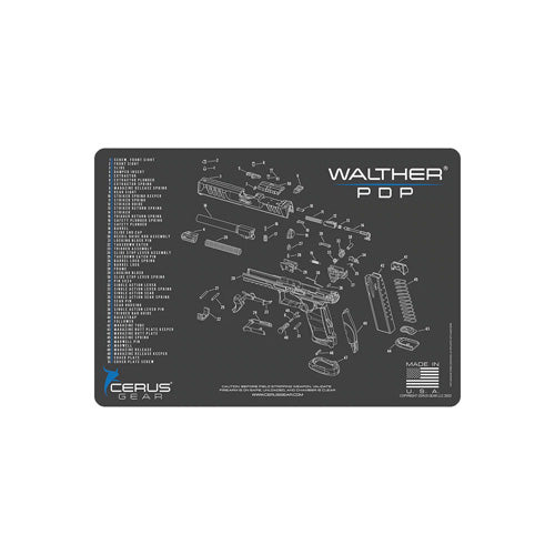 Walther PDP Armorer Schematic Mat Charcoal Gray